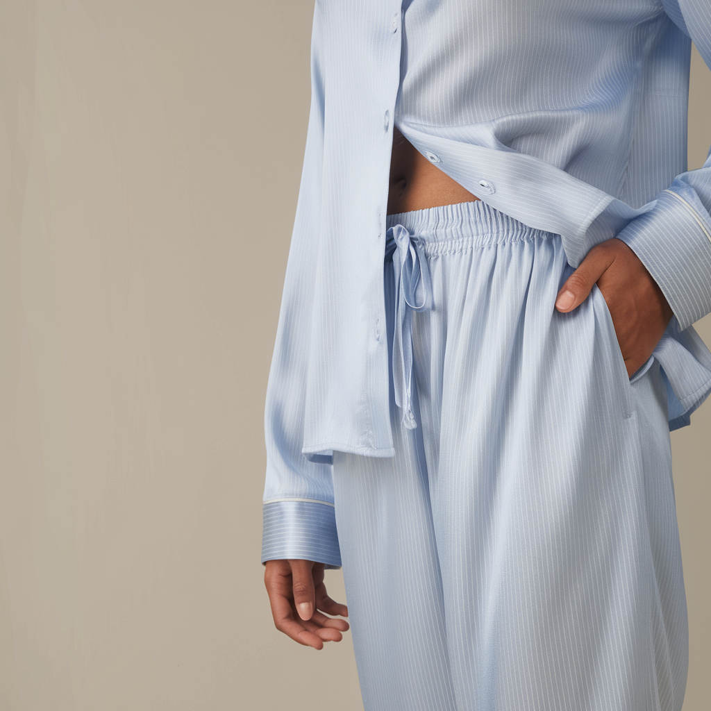 Premium Silk Trousers | Riviera Stripe