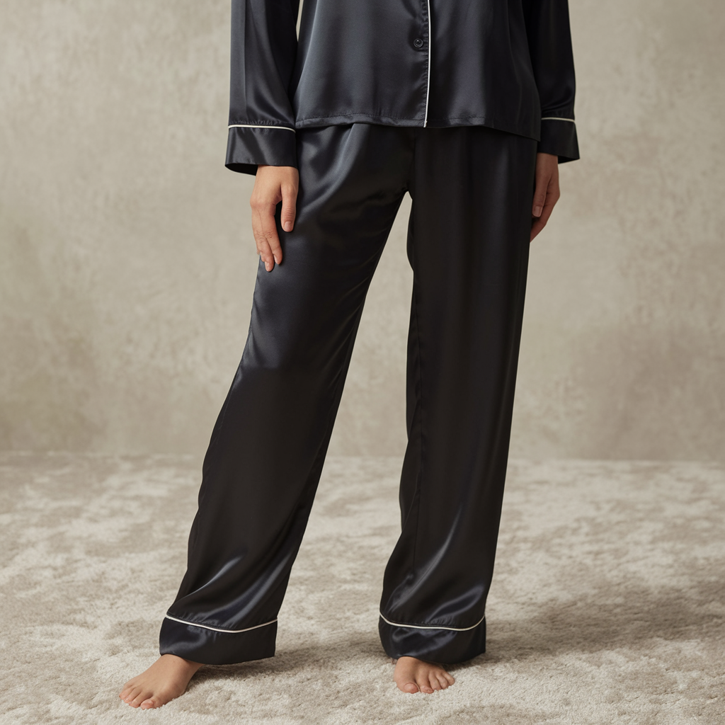 Premium Silk Trousers | Midnight