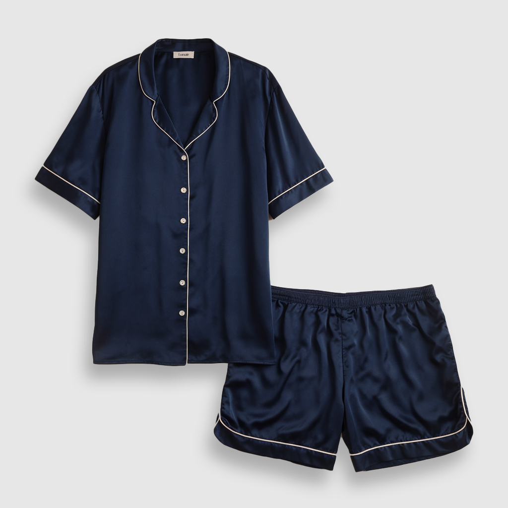 Premium Silk Short Set | Sapphire
