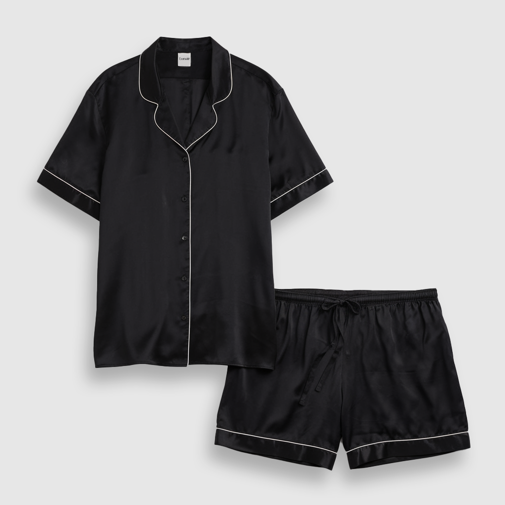 Premium Silk Short Set | Midnight