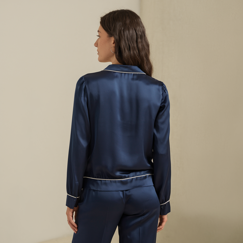 Premium Silk Longsleeve | Sapphire
