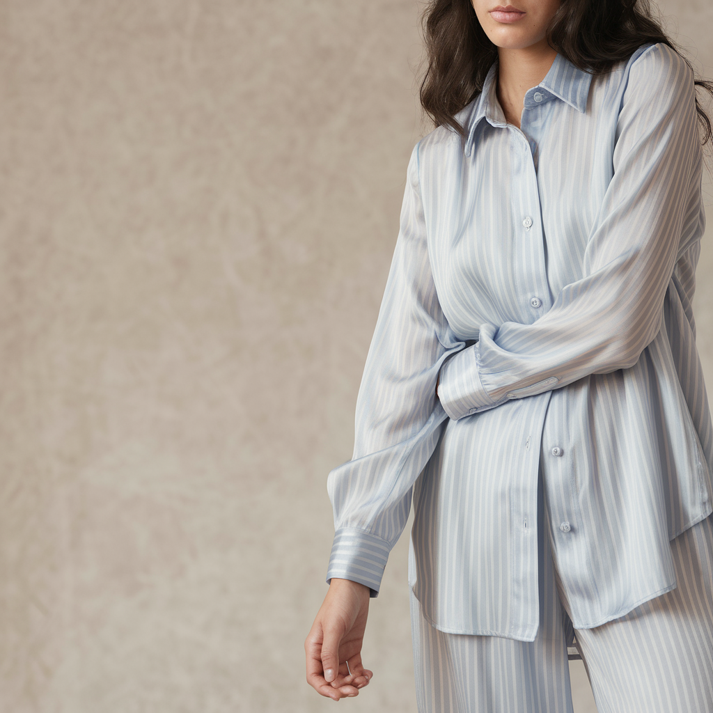 Premium Silk Longsleeve | Riviera Stripe
